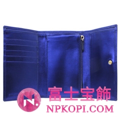 ミュウミュウ MIU MIU 三つ折り財布 財布 サイフ メタリックブルー 5M1097-LAME-BLUETTE